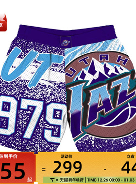 Mitchell&ness男子UTAH JAZZ Jumbotron Mesh Short运动短裤SHOR