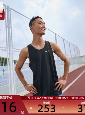 NIKE耐克男子Dir-FIT健身跑步透气背心运动休闲无袖T恤HV5211-010