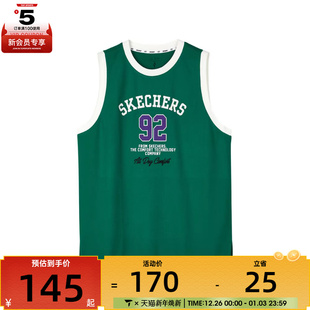 SKECHERS斯凯奇男女运动休闲背心L124U178 048W