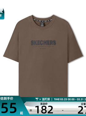 SKECHERS斯凯奇男女运动休闲短袖T恤L225U057-05HT