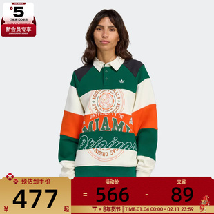 adidas阿迪达斯三叶草女子运动休闲复古印花POLO衫卫衣KF2329