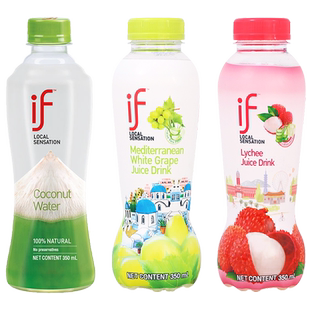 6瓶装泰国if椰子水网红荔枝葡萄NFC果汁咖啡伴侣椰青水下午茶饮品