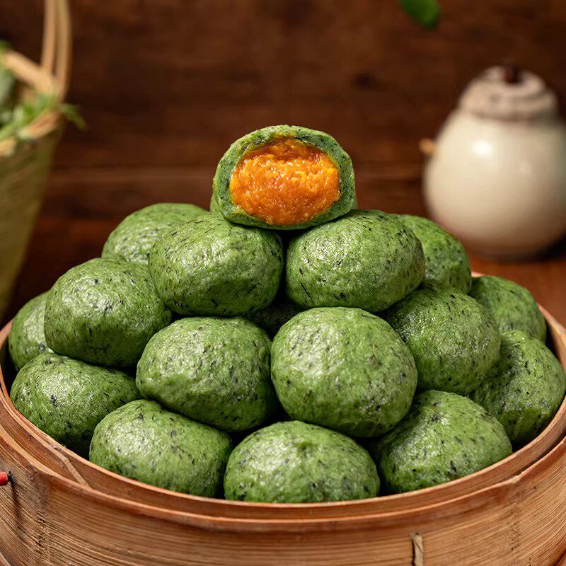 杨先生豆沙蛋黄肉松艾草青团鲜肉笋干清明粿艾叶粑粑团子特产零食