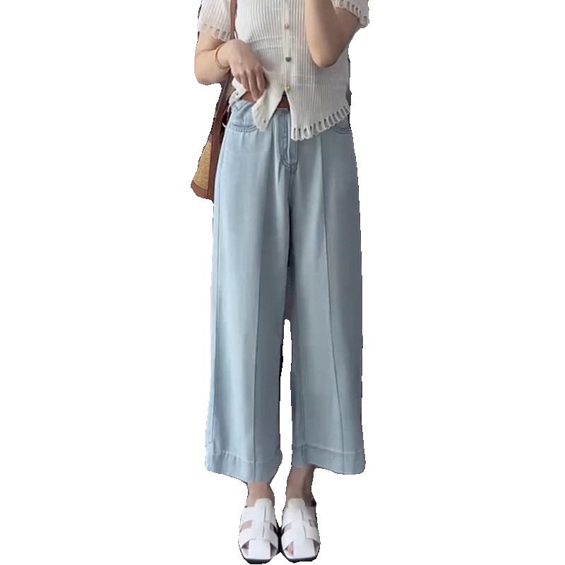 九分直筒裤牛仔裤子女夏季薄款2026新款爆款高腰宽松显瘦阔腿裤子