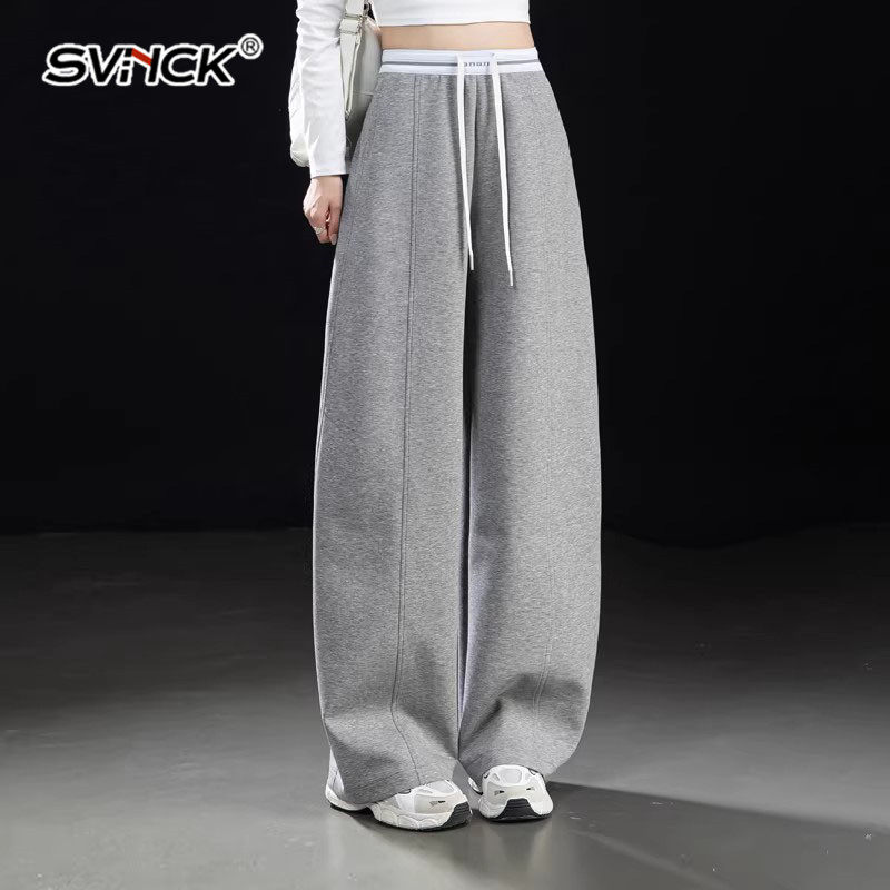 灰色裤子女2026新款春季弯刀阔腿裤垂坠感高级感直筒裤休闲裤卫裤