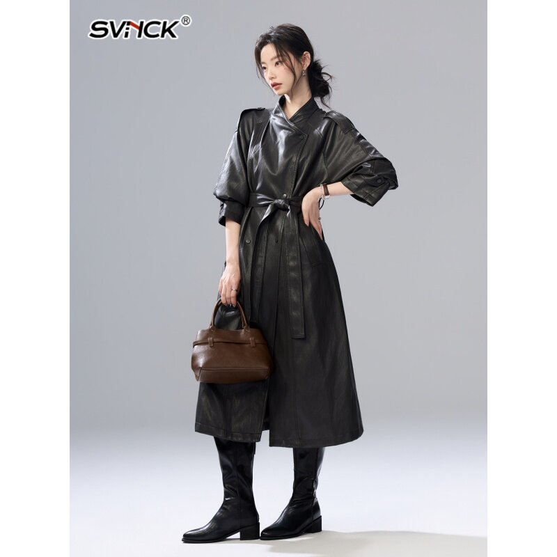 极简松弛感立领皮衣女春秋2026新