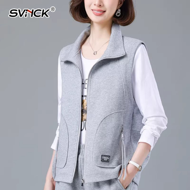 休闲宽松大码马甲女短款2025春秋新款中老年妈妈外穿背心薄款马夹