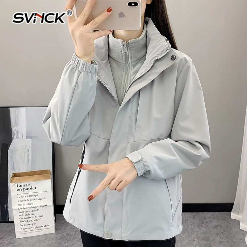 冲锋衣女外套两件套户外三合一秋冬防风防水外套防寒服登山裤套装