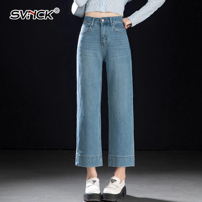 牛仔裤女士春秋季高腰休闲九分烟管裤2025新款修身显瘦窄版直筒裤