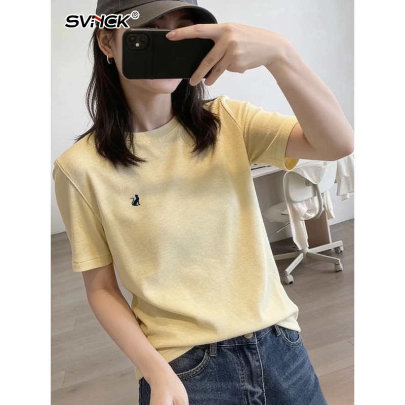 刺绣卡通简约休闲短袖T恤女夏季