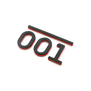 适用于21-26款极氪001车头车尾标ABS黑色橙色双拼车标贴FR装饰贴