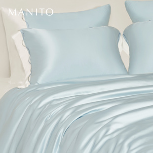 MANITO Wave床单床笠四件套浪花条纹桑蚕丝床品被套 曼尼陀Ocean