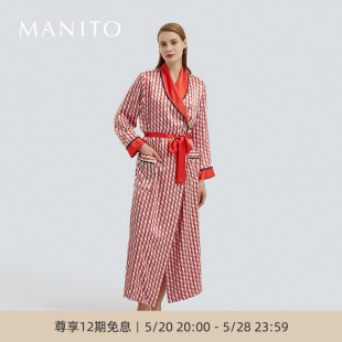 MANITO 曼尼陀Infinite真丝睡袍睡衣桑蚕丝家居服春夏季