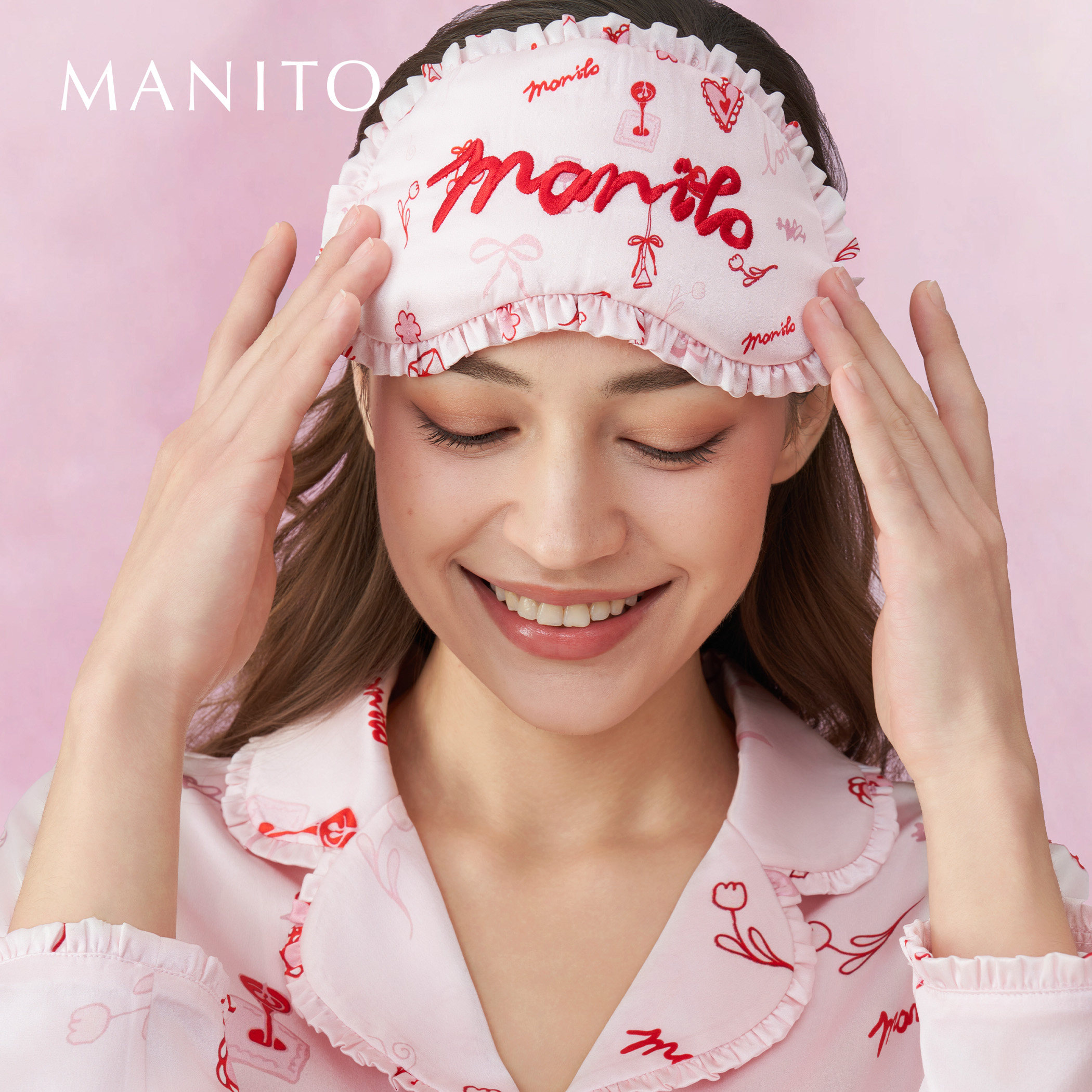 MANITO/曼尼陀 Love Notes 桑蚕丝眼罩桑蚕丝枕套亲肤情人节礼物,居家日用,眼罩,淘宝优惠券,粉丝福利购,淘宝优惠卷