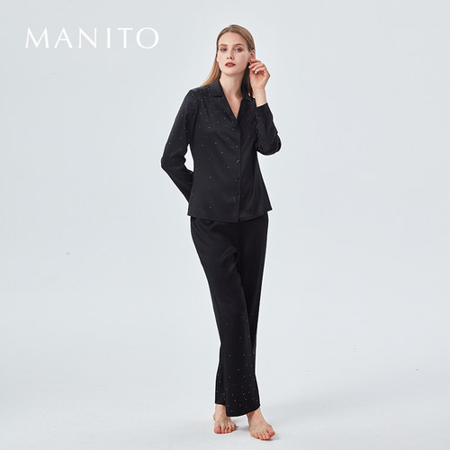 manito女士蚕丝水晶家居服套装