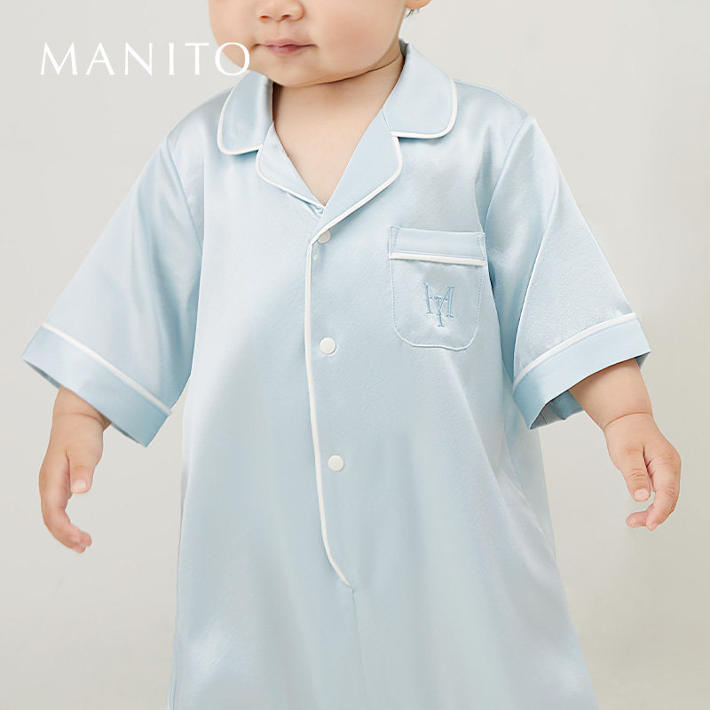 MANITO/曼尼陀 Signature 婴儿连体衣桑蚕丝短袖短裤的经典款,童装/婴儿装/亲子装,家居服连体衣,淘宝优惠券,粉丝福利购,淘宝优惠卷