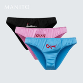 MANITO 靓丽舒适透气 礼盒桑蚕丝三角裤 曼尼陀Tag 女士真丝内裤