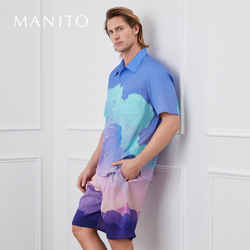 manito桑蚕丝渐变油画