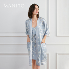 MANITO 曼尼陀Curvy毕加索真丝短睡袍桑蚕丝舒适家居服春夏季