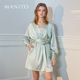 MANITO 曼尼陀Ripple女真丝短睡袍桑蚕丝舒适家居服纯欲风