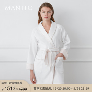 曼尼陀Brimmy MANITO Silk Terry女士家居服短睡袍睡衣春夏季