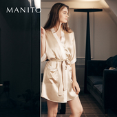 MANITO 曼尼陀真丝睡衣睡袍桑蚕丝浴袍WHISPER家居服