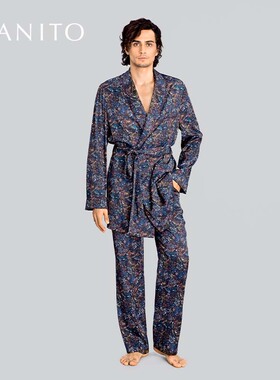 MANITO/曼尼陀Euphoria睡袍套装真丝桑蚕丝男士宽松服