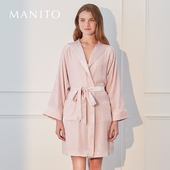 MANITO 曼尼陀Ladylike丝绒女士真丝睡衣短睡袍桑蚕丝家居服