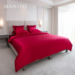 MANITO 曼尼陀Glowing红色真丝四件套婚礼新娘桑蚕丝床品多件套