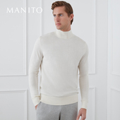 曼尼陀Back Basics男士 MANITO 半高领真丝针织毛衫 舒适