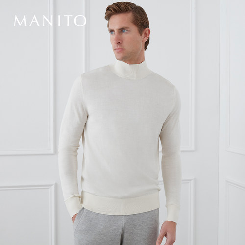 MANITO男士半高领毛衫