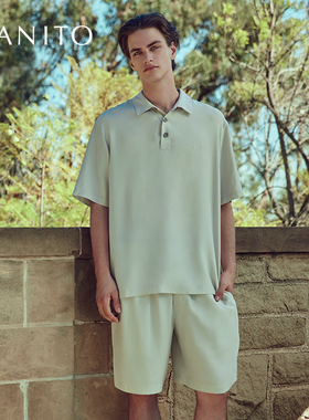 MANITO/曼尼陀Remington 男士家居服套装真丝polo领家居休闲睡衣