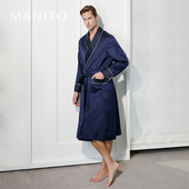 MANITO 曼尼陀Monogram真丝双M提花睡袍桑蚕丝家居服