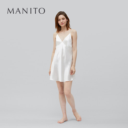 MANITO/曼尼陀Greta真丝吊带睡裙性感短裙桑蚕丝家居服短睡裙