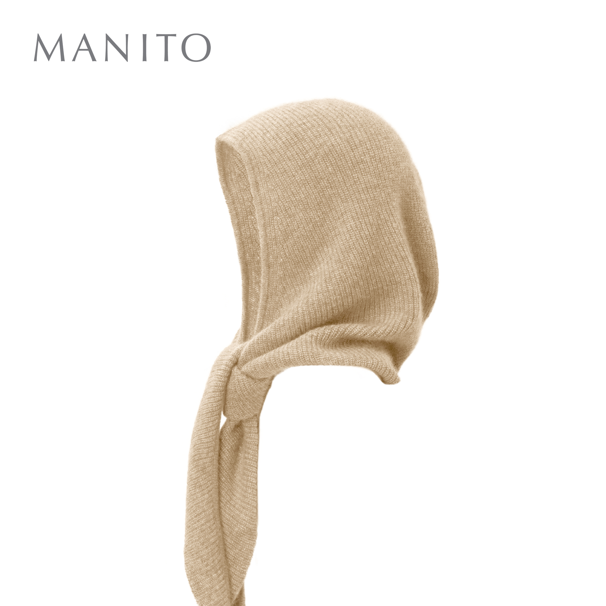 MANITO/曼尼陀 Purity针织巴拉克拉法帽山羊绒桑蚕丝包裹保暖帽子