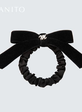 MANITO/曼尼陀Duchess真丝M Logo蝴蝶结发圈高级桑蚕丝丝滑优雅