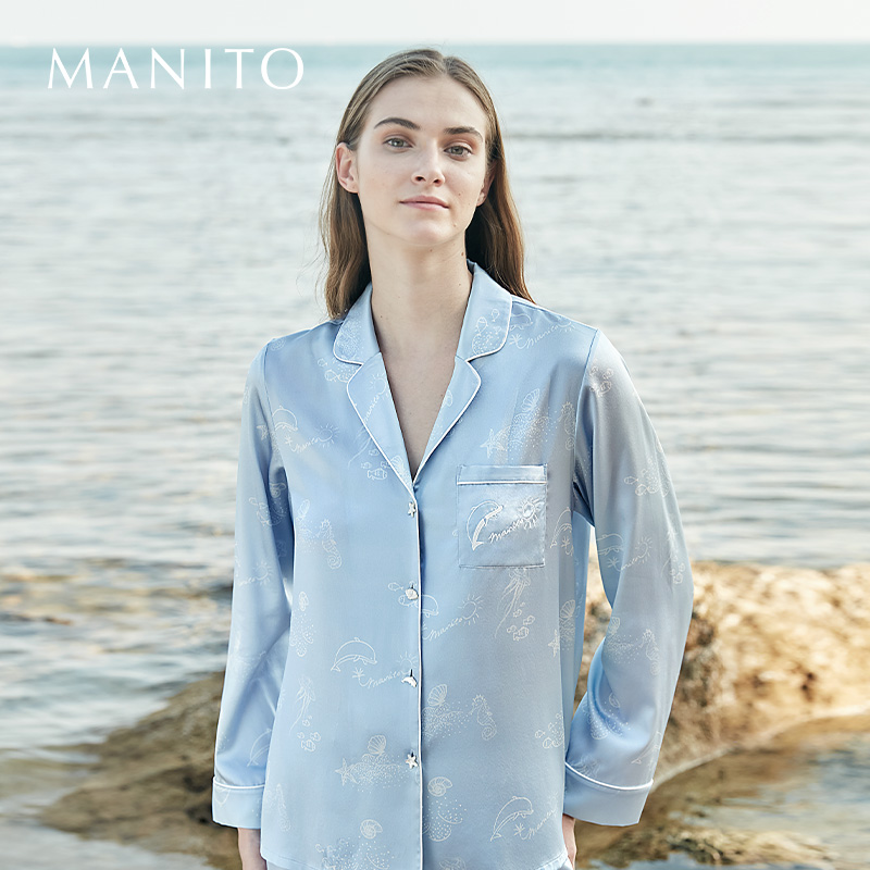 manito桑蚕丝睡衣套装