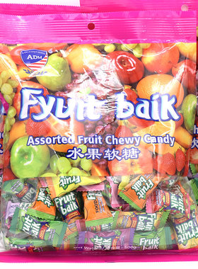 ADM马来西亚风味水果软糖500g约110颗混合味什锦糖儿童节零食糖果