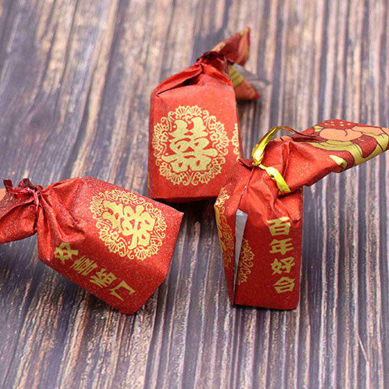 佳仕利双喜单扭果味软糖500g1斤约26颗散装结婚红色喜庆装软糖果