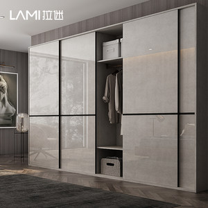 拉迷全屋定制整体拉门衣柜轻奢卧室家装家用一门到顶衣柜衣帽间