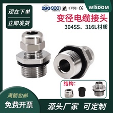 变径格兰头电缆接头压盖异径填料函304SS不锈钢防水防爆密封锁头