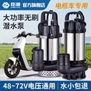 臣源直流潜水泵无刷48V60V72V电瓶电动车专用抽水泵农用浇菜灌溉