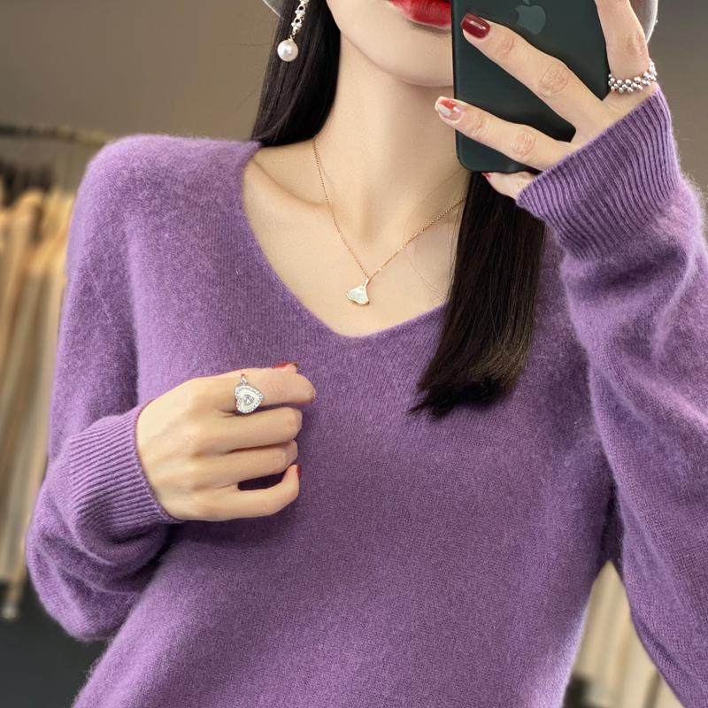 100%纯羊毛衫女春装新款女装毛针织衫
