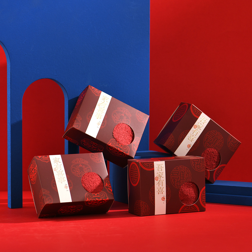 中国风毛巾婚庆寿宴宝宝满月礼品毛巾结婚喜帕伴手礼珊瑚绒面巾