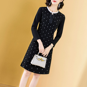 减龄高端长袖洋气短款裙子小个子显高2025春季新款女士高档连衣裙