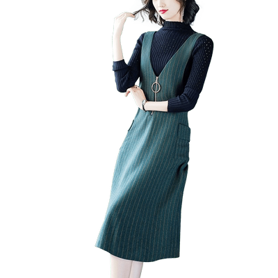 毛呢时尚简约连衣裙秋冬