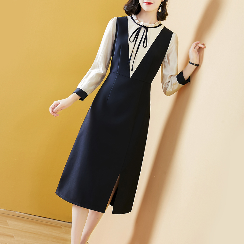 初秋九分袖高端新款小众风连衣裙