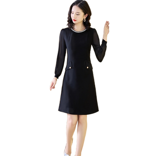 小个子显高春季连衣裙小香风女长袖气质名媛2024新款遮肚妈妈裙子