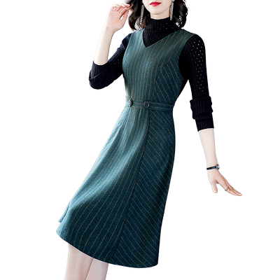 背心羊毛连衣裙时尚秋冬