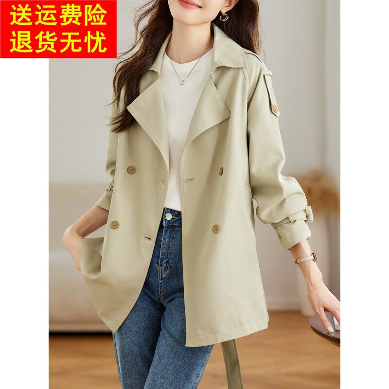 2026春装新款小个子翻领风衣超好看卡其通勤长袖减龄时尚外套女装